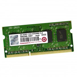 2Go RAM Transcend JM1333KSN-2G SODIMM DDR3 PC3-10600S 204-Pin 1333MHz 1Rx8 CL9