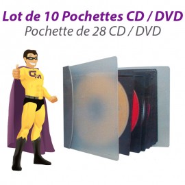 Lot 10x Boîtes Etuis Pochettes 28 DVD CD Range Storage Classeur DJ Pro Boitier