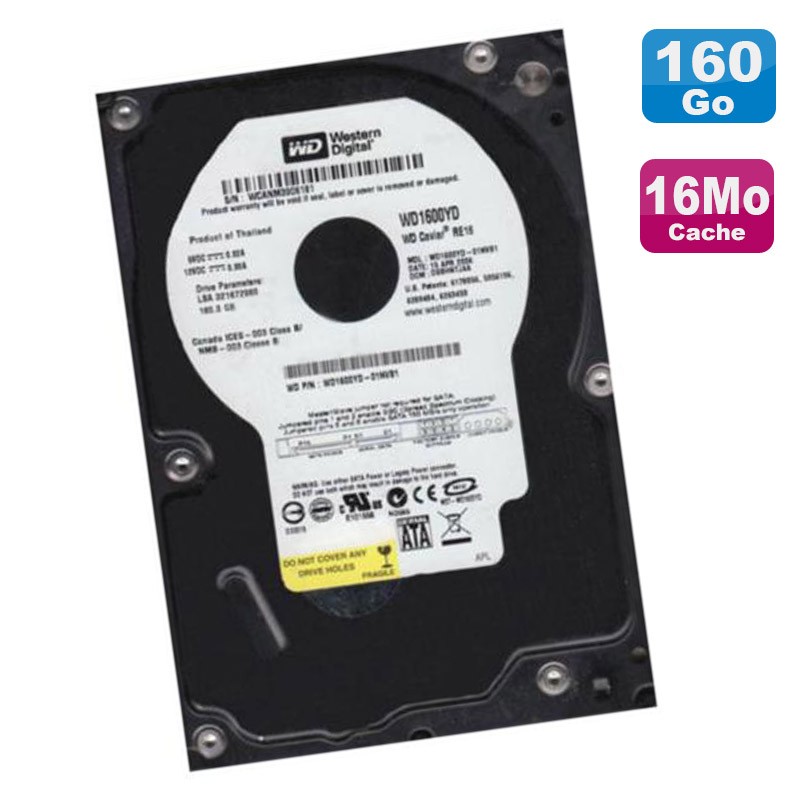 Disque Dur Interne 80 Go Western Digital Caviar SE - SATA 3.5" - 7200 RPM - 8 Mo - Occasion
