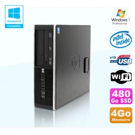 PC HP Compaq Elite 8100 SFF G6950 2,8 GHz 4Go 480Go SSD Wifi Graveur W7 Pro