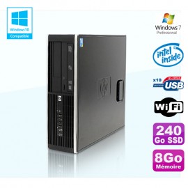 PC HP Compaq Elite 8100 SFF G6950 2,8 GHz 8Go 240Go SSD Wifi Graveur W7 Pro