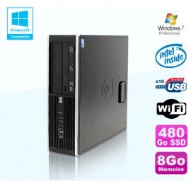 PC HP Compaq Elite 8100 SFF G6950 2,8 GHz 8Go 480Go SSD Wifi Graveur W7 Pro