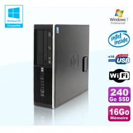 PC HP Compaq Elite 8100 SFF G6950 2,8 GHz 16Go 240Go SSD Wifi Graveur W7 Pro
