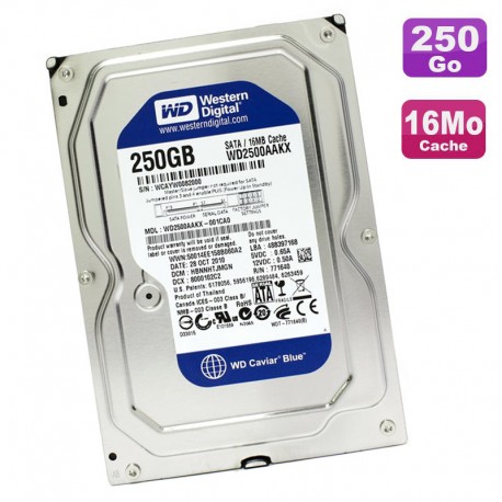 Disque Dur 250Go SATA 3.5" Western Digital Caviar Blue WD2500AAKX-001CA0 7200RPM