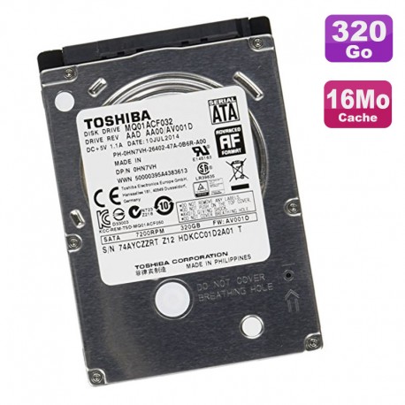 Disque Dur 320Go SATA 2.5" Toshiba MQ01ACF032 7200RPM Pc Portable 16Mo