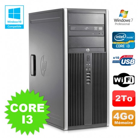 PC Tour HP Elite 8200 Core I3-2120 4Go Disque 2To Graveur WIFI Win 7