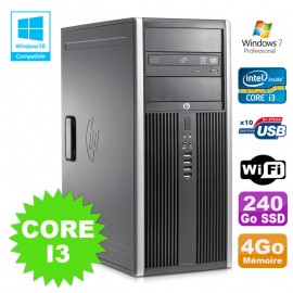 PC Tour HP Elite 8200 Core I3-2120 4Go Disque 240Go SSD Graveur WIFI Win 7