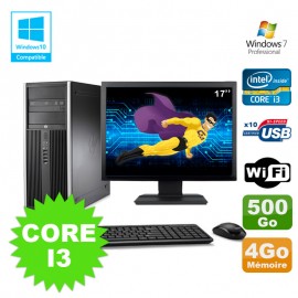 Lot PC Tour HP 8200 Core I3-2120 4Go 500Go Graveur WIFI W7 + Ecran 17
