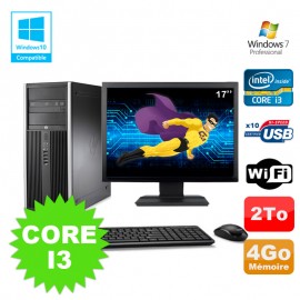 Lot PC Tour HP 8200 Core I3-2120 4Go 2To Graveur WIFI W7 + Ecran 17