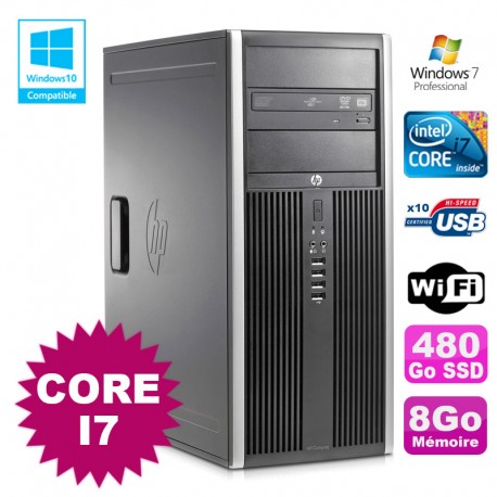 PC Tour HP Elite 8100 MT Core I7-860 8Go 480Go SSD Graveur WIFI Win 7