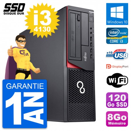 PC Fujitsu Esprimo E920 DT Intel Core i3-4130 RAM 8Go SSD 120Go Windows 10 Wifi