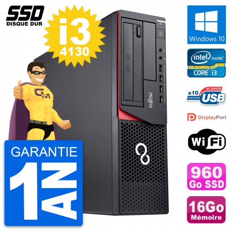 PC Fujitsu Esprimo E920 DT Intel Core i3-4130 RAM 16Go SSD 960Go Windows 10 Wifi