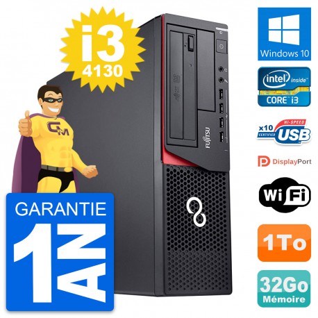 PC Fujitsu Esprimo E920 DT Intel i3-4130 RAM 32Go Disque 1To Windows 10 Wifi