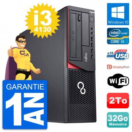 PC Fujitsu Esprimo E920 DT Intel i3-4130 RAM 32Go Disque 2To Windows 10 Wifi