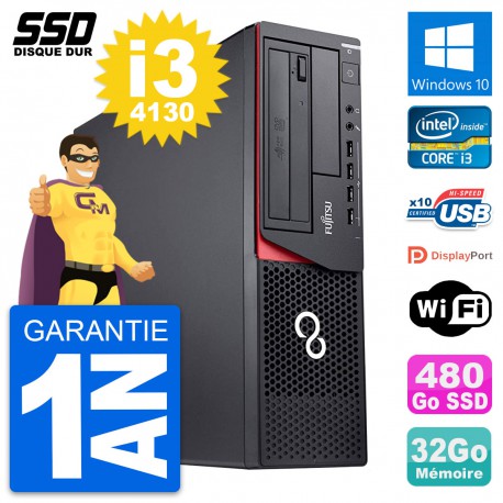 PC Fujitsu Esprimo E920 DT Intel Core i3-4130 RAM 32Go SSD 480Go Windows 10 Wifi
