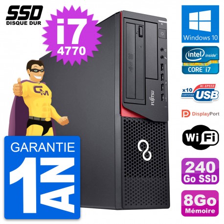 PC Fujitsu Esprimo E920 DT Intel Core i7-4770 RAM 8Go SSD 240Go Windows 10 Wifi