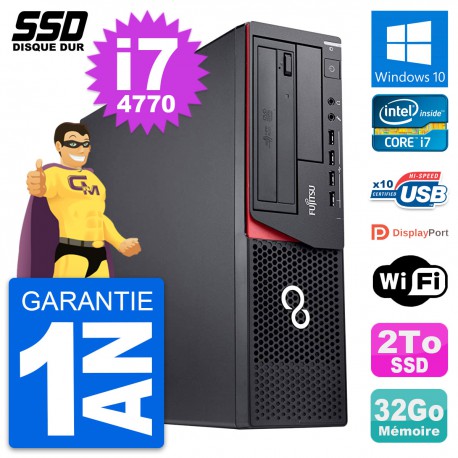 PC Fujitsu Esprimo E920 DT Intel Core i7-4770 RAM 32Go SSD 2To Windows 10 Wifi