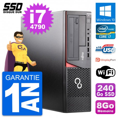 PC Fujitsu Esprimo E920 DT Intel Core i7-4790 RAM 8Go SSD 240Go Windows 10 Wifi