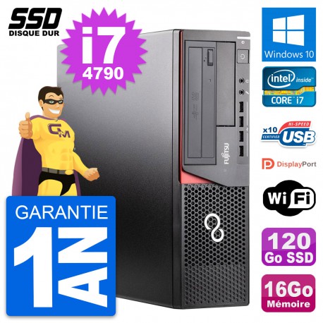 PC Fujitsu Esprimo E920 DT Intel Core i7-4790 RAM 16Go SSD 120Go Windows 10 Wifi