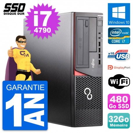 PC Fujitsu Esprimo E920 DT Intel Core i7-4790 RAM 32Go SSD 480Go Windows 10 Wifi