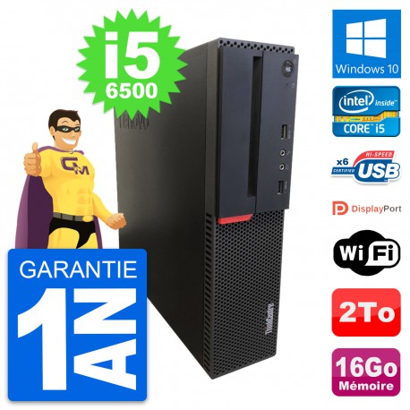 PC Lenovo ThinkCentre M700 SFF Intel i5-6500 RAM 16Go Disque 2To Windows 10 Wifi