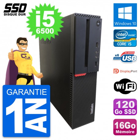 PC Lenovo ThinkCentre M700 SFF Intel i5-6500 RAM 16Go SSD 120Go Windows 10 Wifi