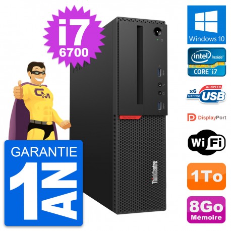 PC Lenovo ThinkCentre M700 SFF Intel i7-6700 RAM 8Go Disque 1To Windows 10 Wifi