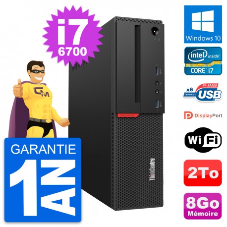PC Lenovo ThinkCentre M700 SFF Intel i7-6700 RAM 8Go Disque 2To Windows 10 Wifi