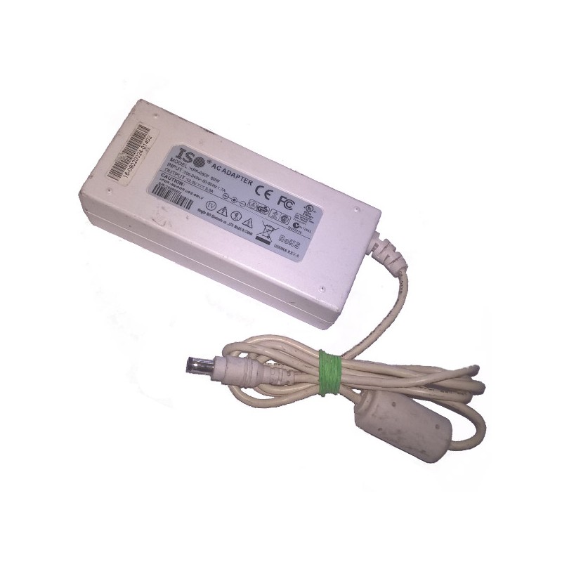 Chargeur Secteur PC Portable ISO KPA-060F 1000800 1000894 12V 60W 5.0A  Blanc - MonsieurCyberMan