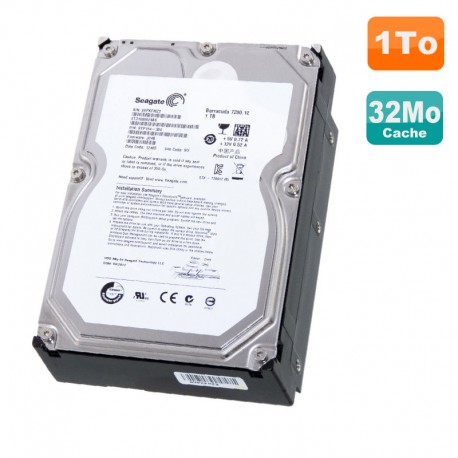 Disque Dur 1To SATA 3.5" Seagate Barracuda ST31000524AS 9YP154 7200RPM 32Mo