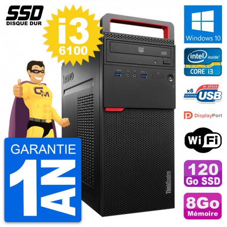PC Tour Lenovo ThinkCentre M700 Intel i3-6100 RAM 8Go SSD 120Go Windows 10 Wifi