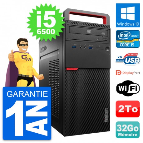 PC Tour Lenovo ThinkCentre M700 Core i5-6500 RAM 32Go Disque 2To Windows 10 Wifi