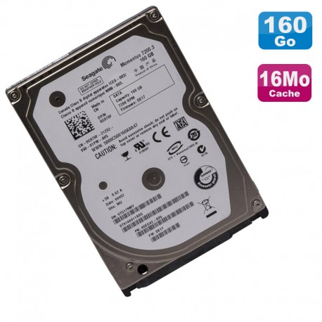 Disque Dur 160Go SATA 2.5" Seagate Momentus 7200.3 ST9160411ASG Pc Portable 16Mo