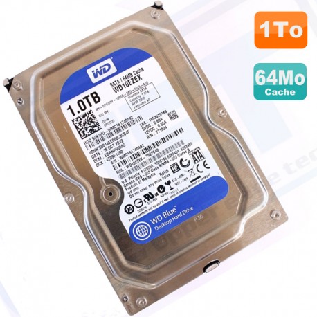Disque Dur 1To Western Digital Blue SATA 3.5" WD10EZEX 75ZF5A0 64Mo 7200 RPM