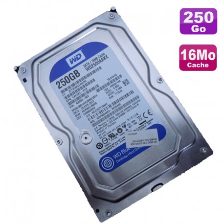 Disque Dur 250Go SATA 3.5" Western Digital Caviar Blue WD2500AAKX-60U6AA0 16Mo