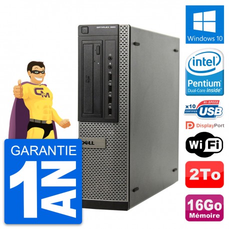 PC DELL OptiPlex 990 DT Intel G630 RAM 16Go Disque 2To Windows 10 Wifi