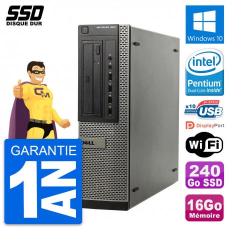PC DELL OptiPlex 990 DT Intel G630 RAM 16Go SSD 240Go Windows 10 Wifi