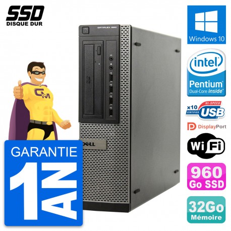PC DELL OptiPlex 990 DT Intel G630 RAM 32Go SSD 960Go Windows 10 Wifi