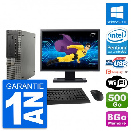 PC DELL OptiPlex 990 DT Ecran 19" G630 RAM 8Go Disque 500Go Windows 10 Wifi