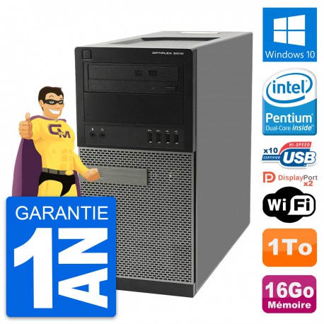 PC Tour Dell OptiPlex 9010 Intel G630 RAM 16Go Disque Dur 1To Windows 10 Wifi