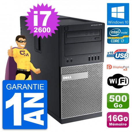 PC Tour Dell OptiPlex 9010 Intel i7-2600 RAM 16Go Disque 500Go Windows 10 Wifi