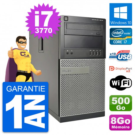 PC Tour Dell OptiPlex 9010 Intel i7-3770 RAM 8Go Disque 500Go Windows 10 Wifi