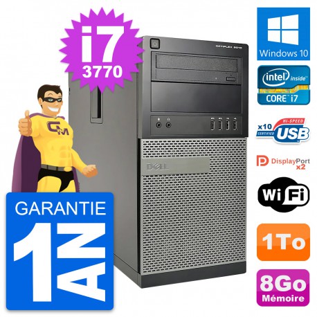 PC Tour Dell OptiPlex 9010 Intel Core i7-3770 RAM 8Go Disque 1To Windows 10 Wifi