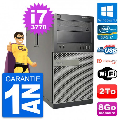 PC Tour Dell OptiPlex 9010 Intel Core i7-3770 RAM 8Go Disque 2To Windows 10 Wifi