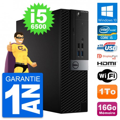 PC Dell OptiPlex 7040 SFF Core i5-6500 RAM 16Go Disque 1To HDMI Windows 10 Wifi