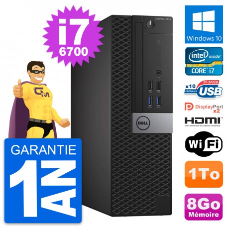 PC Dell OptiPlex 7040 SFF Intel i7-6700 RAM 8Go Disque 1To HDMI Windows 10 Wifi