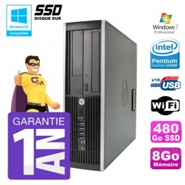 PC HP 8200 SFF Intel G630 8Go Disque 480Go SSD Graveur Wifi W7
