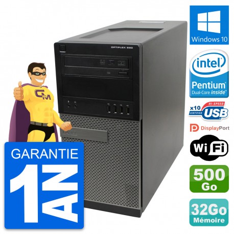 PC Tour Dell OptiPlex 990 Intel G630 RAM 32Go Disque Dur 500Go Windows 10 Wifi