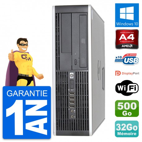 PC HP 6305 Pro SFF AMD A4-5300B RAM 32Go Disque Dur 500Go Windows 10 Wifi