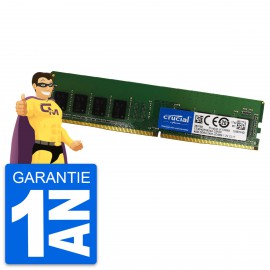 4Go RAM Crucial CT4G4DFS824A DDR4 DIMM PC4-19200U 2400Mhz 1Rx8 1.2v CL17